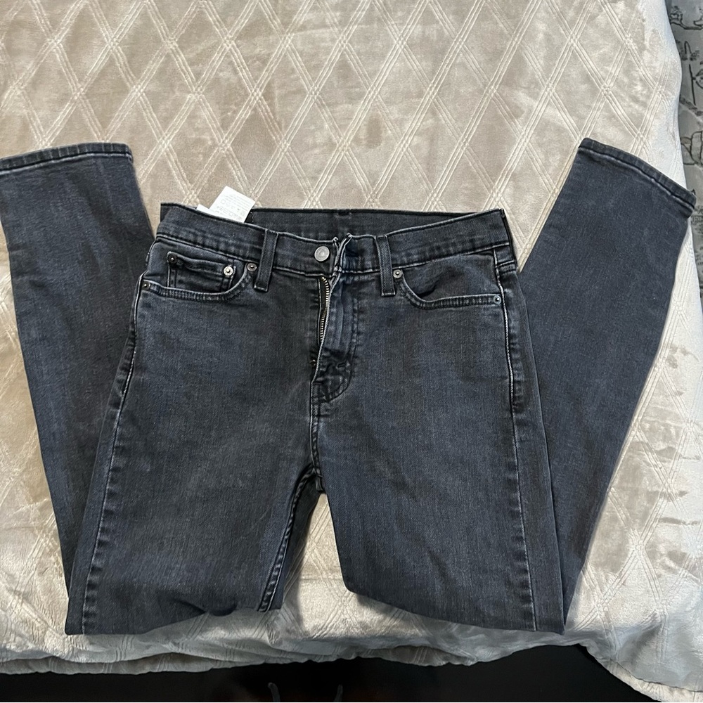 Men’s Levi 510 Skinny Fit Ripped Faded Black Jeans 29 x 30